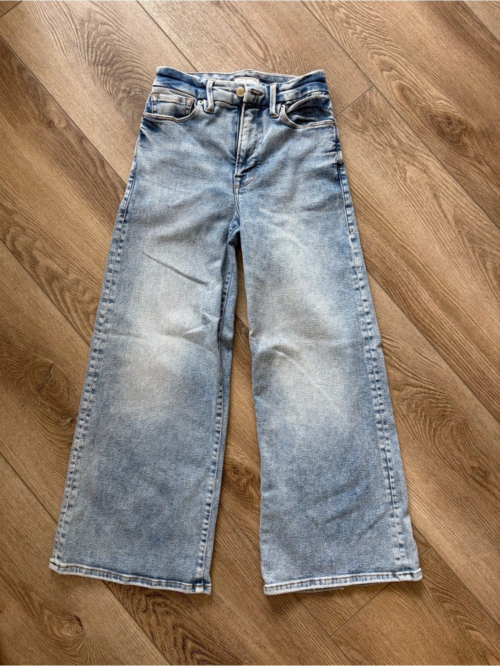 Good American Light Blue Wide-Leg Jeans